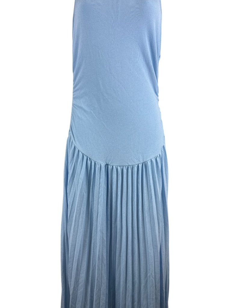 Lioness Field Of Dreams Maxi Dress Soft Blue Off Shoulder Pleated Medium Flaw — image 5 of 8